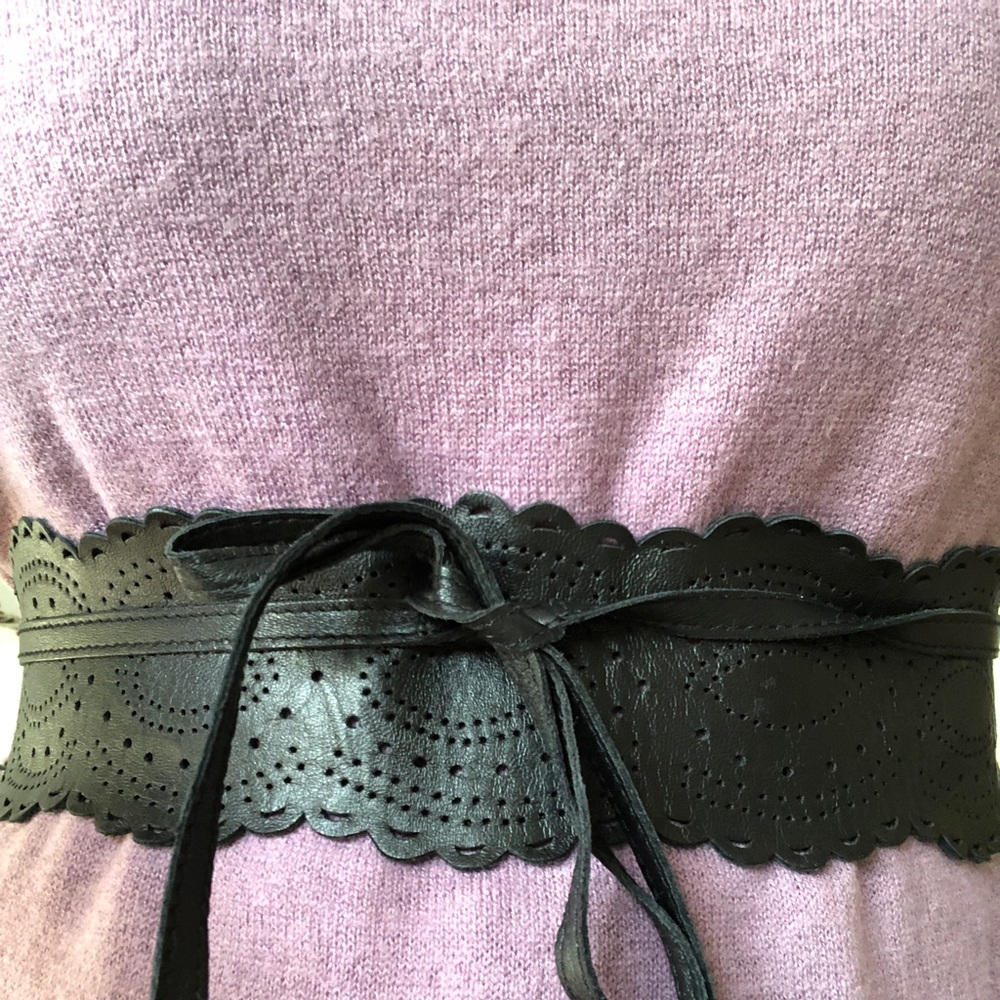 Seraphine leather obi waist maternity belt